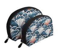 Positano Trousse de maquillage portable avec fermeture éclair et compartiments intérieurs Motif coucher de soleil, Motif chinois, Taille unique
