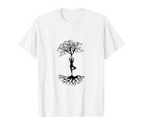 Position de l'arbre de Yoga T-Shirt Graphique avec Valeur, Homme, Blanc, M