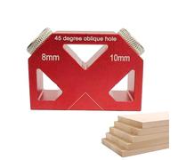 Positionneur de trous d'angle à 45 angles - Jig guide de forage d'angle - Localisateur de forage à vis en métal pour des connexions précises du bois - Cabinets de meubles - Platine d'alignement tenon