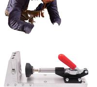 Positionneur de trous obliques pour le travail du bois, profondeur réglable 12-45 mm, alliage d'aluminium durable, guide de perçage de précision