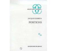 Positions - Jacques Derrida - Minuit - broché - Essai