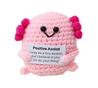 Positive Axolotl Crochet Jouet axolotl tricoté | Peluche support avec carte positive | Crochet de soutien | à tricoter amusante pour garçons et filles