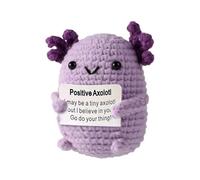 Positive Axolotl Crochet Jouet axolotl tricoté | Peluche support avec carte positive | Crochet de soutien | à tricoter amusante pour garçons et filles