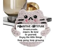 Positive Crochet Cat, Handmade Crochet Cat, Knitted Cat Toy, Cat Keyring Pendant, Positive Card Toy, Crochet Cat Ornament, Handmade Cat Pendant, Kitten Crochet Doll, Crochet Cat Keychain, Crochet