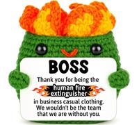 Positive Crochet Dumpster Raging Fire Boss Appreciation Gift Manager | Cadeau de remerciement pour homme et femme - Décoration de bureau - Éléphant blanc - Cadeaux amusants pour adultes