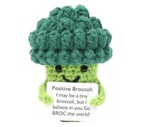 Positive Crochet - Funny Positive Doll | Crochet Positive Brocoli with Encouragement Card | Cute Positive Knitted Doll Toy | Inspirational Support Vegetables Positive Crochet Doll for Presents