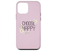 Positive Floral Daisy Flower, Inspirational, Choose Happy Coque pour iPhone 12 Mini