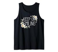 Positive Floral Daisy Flower, Inspirational, Keep on Smiling Débardeur