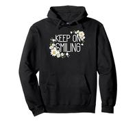Positive Floral Daisy Flower, Inspirational, Keep on Smiling Sweat à Capuche