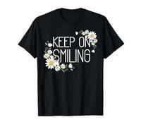 Positive Floral Daisy Flower, Inspirational, Keep on Smiling T-Shirt