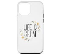 Positive Floral Daisy Flower, Inspirational, Life is Great Coque pour iPhone 12 Mini