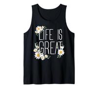 Positive Floral Daisy Flower, Inspirational, Life is Great Débardeur