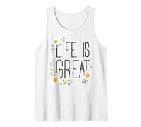 Positive Floral Daisy Flower, Inspirational, Life is Great Débardeur
