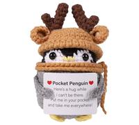 Positive Leben Pomme de terre - Crochet Sacs de Noël - Jouet créatif en laine - de pommes de terre en peluche douce inspirante - Cadeau motivant fait à la main avec carte de confirmation
