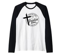 Positive Mind Vibes Life - Citation chrétienne inspirante Manche Raglan