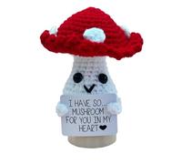 Positive Mushroom Plush - Cute Emotional Suport Plushei Decor | Funny Soft Toy for Desk Bookshelf Bedside Table, Comfort Gift for Family Colleagues Friends, coziy Room Decoration, Adorable Stress