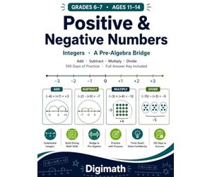 Positive & Negative Numbers Workbook for Grades 6-7: Add, Subtract, Multiply & Divide Integers | 100 Days of Practice | Pre-Algebra Math Drills for Ages 11-14 with Full Answer Key