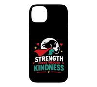 Positive Quote Woman Strength Flows Through Kindness Coque pour iPhone 14 Plus