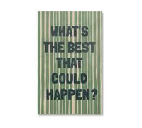 Positive Reframing Wall Art - “What’s the Best That Could Happen?” Inspirational Poster with Green Striped Design, Modern Decor for Anxiety Relief & Office (Unframed,12x18inch(30x45cm))