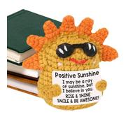 Positive Sunshine Doll, Crochet Emotional Support, Cheer Up Toy, Inspirational Crochet Doll, Handmade Support Plush, Emotional Support Doll, Positive Plush Toy, Knitted Cheer Doll, Crochet Gift For Fr
