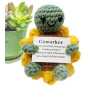 Positive Turtle Crochet Support Buddies - Jouet En Peluche Doux Fait À La Main Avec Des Messages De Motivation - Cadeau Réfléchi Pour L'obtention Du Diplôme, L'anniversaire, Les Amis, Les Infirmières,
