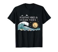 Positive Vibes and Ocean Tides Retro. T-Shirt