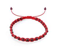 Positivelady Bracelet de cheville rouge avec grenat, pierre de naissance du mois de janvier, réglable, unisexe, cadeau commémoratif d'anniversaire, Pierre précieuse, Grenat