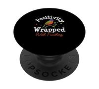 Positivité enveloppée de Plumes pour Oiseaux Peints PopSockets PopGrip Adhésif