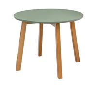 POSNORD Table Basse Ronde Ø60 cm Hauteur 47,5 cm - Table de Salon Bois Design Scandinave, 4 Pieds Bois de Hêtre, Table Basse Compacte Stable et Facile à Nettoyer, Table Basse Vert Olive