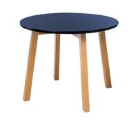 POSNORD Table Basse Ronde Ø60 cm Hauteur 47,5 cm - Table de Salon Bois Design Scandinave, 4 Pieds Bois de Hêtre, Table Basse Compacte Stable et Facile à Nettoyer, Table Basse Bleu