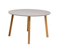 POSNORD Table Basse Ronde Ø80 cm Hauteur 50 cm - Table de Salon Bois Design Scandinave, 4 Pieds Bois de Hêtre, Table Basse Compacte Stable et Facile à Nettoyer, Table Basse Beige