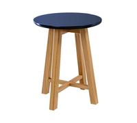 POSNORD Table Basse Ronde Bleu Foncé 35 cm - Plateau Verni en MDF avec Pieds en Bois de Hêtre, Design Scandinave Idéale pour Salon