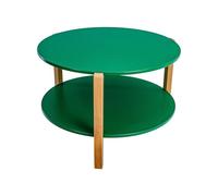 POSNORD Table Basse Ronde Vert Forêt 75 cm - Plateau en MDF avec 3 Pieds en Bois de Hêtre, Design Scandinave Compact Idéale pour Salon, Séjour et Chambre