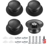 Posoto Lot de 4 boutons de couvercle de rechange universels avec mini vis - Poignée ronde en bakélite