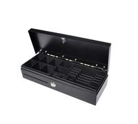 POSSAFE Tiroir caisse à rabat avec plateau amovible, 6 emplacements pour billets et 8 emplacements pour pièces de monnaie, interface RJ11/RJ12 12 V/24 V, serrure à 3 positions, compatible avec les