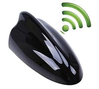 POSSBAY Antenne Aileron Requin AM/FM Band Adhesive Noire | Haute Performance Signal Renforce Super Fonctionnel Bande Adhesive 3M ABS Anti-UV Joint Etanche Sans Percage Universelle