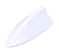 POSSBAY Antenne Aileron Requin AM/FM Blanc Adhesive | Haute Performance Signal Amplifie Base Adhesive Etanche Sans Percage ABS Anti-UV Aerodynamique SUV Camion Van Voiture