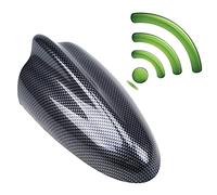 Possbay Universal Car Shark Finger Antenna AM/FM Radio Signal antenne de Toit pour Camion SUV de Voiture Hors Route avec Base adhésive Fibre de Carbone Noir