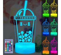 POSSHE Lampe Boba Gifts - Veilleuse 3D avec télécommande, 16 couleurs changeantes, minuterie, mode clignotant RVB, intensité variable - Cadeaux Boba pour garçons et filles