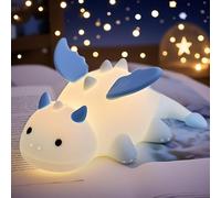 POSSHE Veilleuse en forme de dragon, cadeau mignon en forme de dragon, lampe en silicone souple avec 3 niveaux de lumière chaude et changement RVB, lampe de chevet portable pour bébé, tout-petit