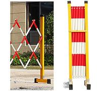 Possibilité d'élargir les barricades mobiles, Barricade rétractable, extensible et pliable avec roues, en PRFV rouge et blanc, plusieurs tailles(1.2x5m)