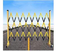 Possibilité d'élargir les barricades mobiles, Barrière de sécurité rétractable et pliable, barrière de stationnement mobile, hauteur 91 cm, jaune et noir, plusieurs tailles(1.2x7m)