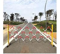Possibilité d'élargir les barricades mobiles, Barrière de sécurité rétractable et pliable en PRF, extensible, jaune et noir, plusieurs tailles, hauteur 1,2 m, avec poulie(1.2x7m)
