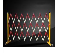 Possibilité d'élargir les barricades mobiles, Barrière mobile rétractable et extensible en PRFV avec roulettes, bandes réfléchissantes jaunes et noires, hauteur 120 cm (2 à 10 m)(H120CM+L400cm/13.1ft)