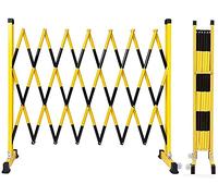 Possibilité d'élargir les barricades mobiles, Portail de sécurité routière à roulettes multicolore 1,2 x (2,5-8) m(Yellow Black,1.2x6m)