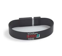 Possibox Bracelet Clé USB Personnalisée 16 Go Publicitaire avec Le Logo de Votre Entreprise - en Gros - USB 3.0 - Lot de 250 Noir