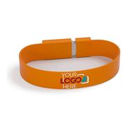 Possibox Bracelet Clé USB Personnalisée 16 Go Publicitaire avec Le Logo de Votre Entreprise - en Gros - USB 3.0 - Lot de 1000 Orange