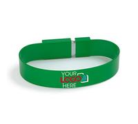 Possibox Bracelet Clé USB Personnalisée 32 Go Publicitaire avec Le Logo de Votre Entreprise - en Gros - USB 2.0 - Lot de 50 Vert