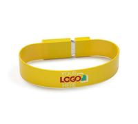 Possibox Bracelet Clé USB Personnalisée 512 Mo Publicitaire avec Le Logo de Votre Entreprise - en Gros - USB 2.0 - Lot de 250 Jaune
