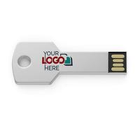 Possibox Clé USB en Forme de Clé Personnalisée 512 Mo Publicitaire avec Le Logo de Votre Entreprise - en Gros - USB 2.0 - Lot de 500 Argent